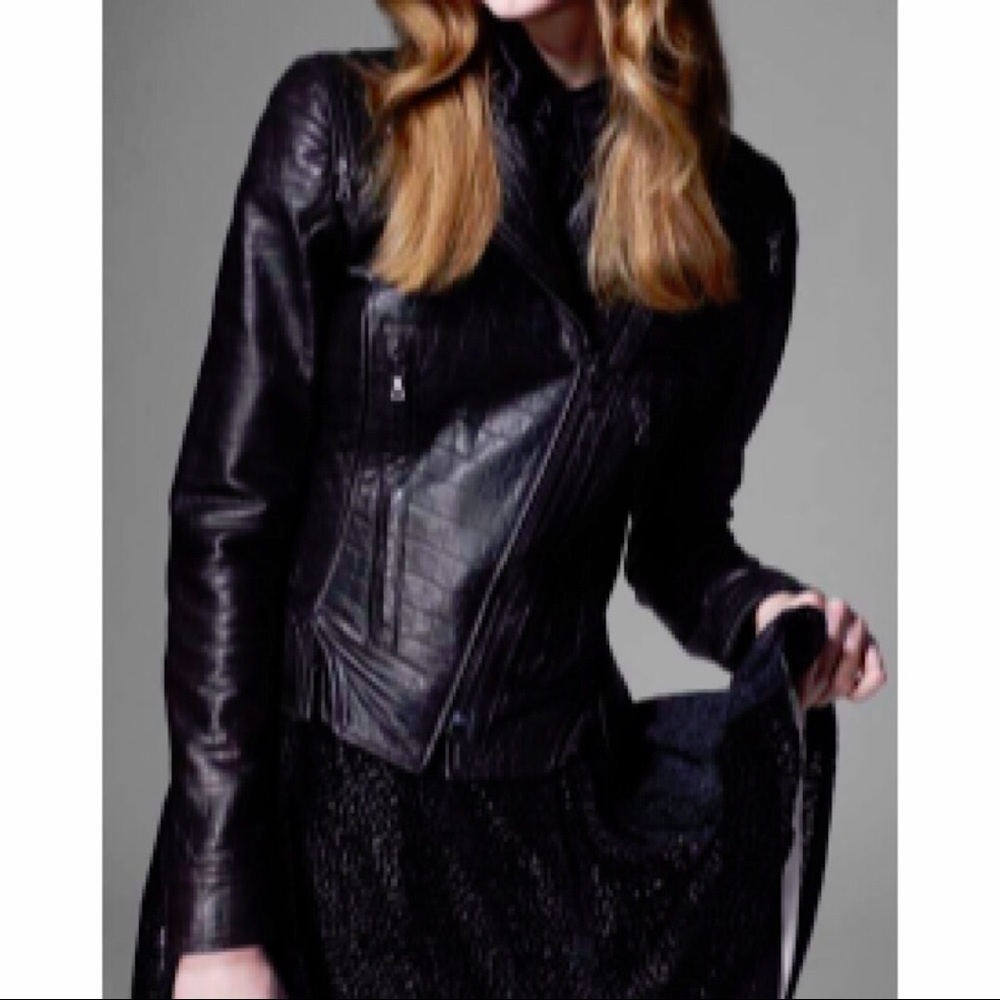 Chocolate Leather Embossed Jacket